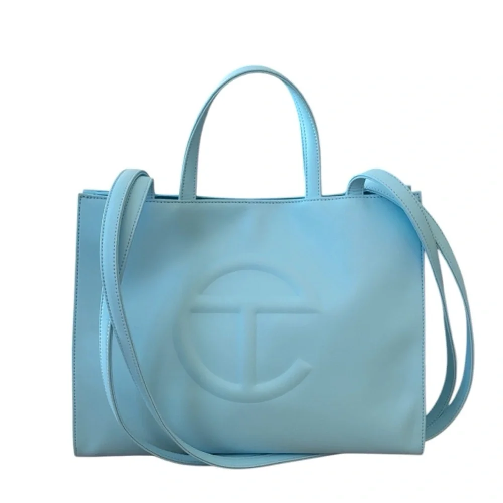 Telfar Pool Blue Medium Shopping‎ Crossbody Top Handle Tote Bag